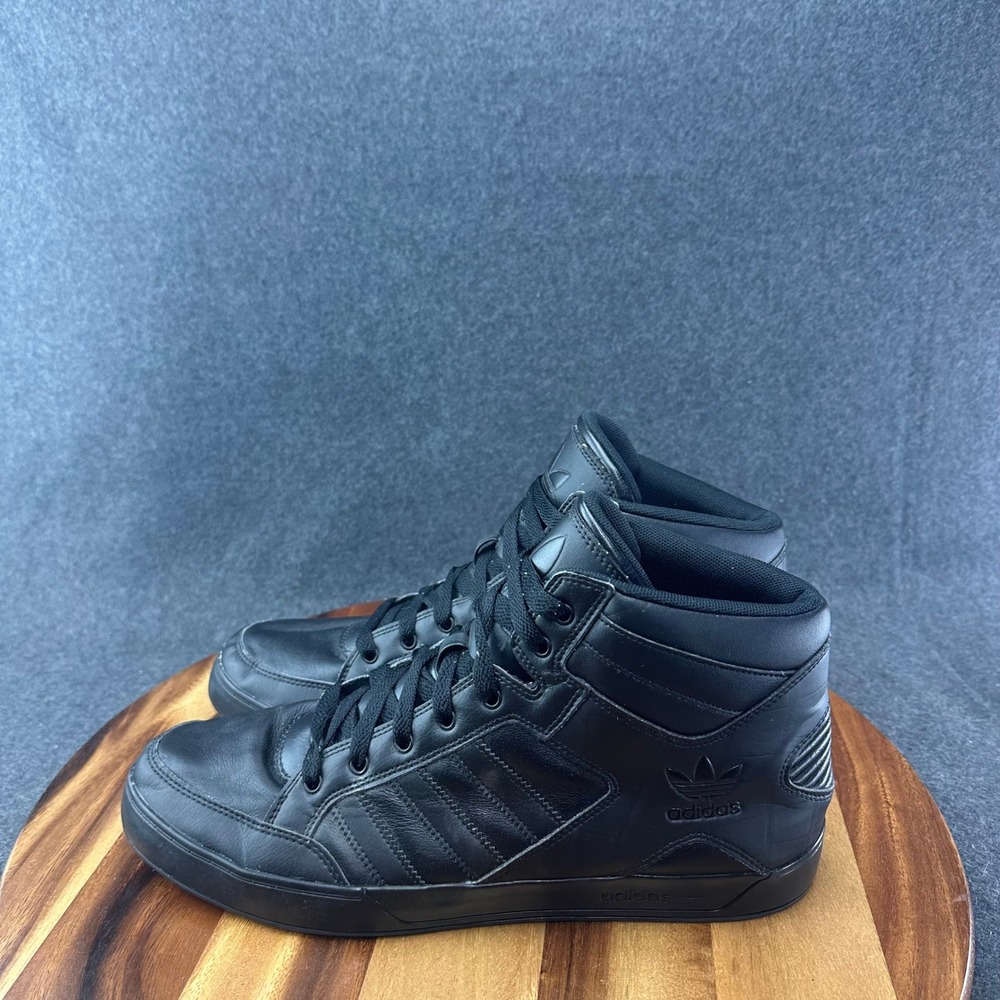 Adidas Originals Hard Hi Court AQ6800 Triple Black Mens 13 US High Top Sneaker - Picture 7 of 12